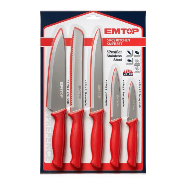 EMTOP 5 PCS Kitchen Knife Set – Stainless Steel