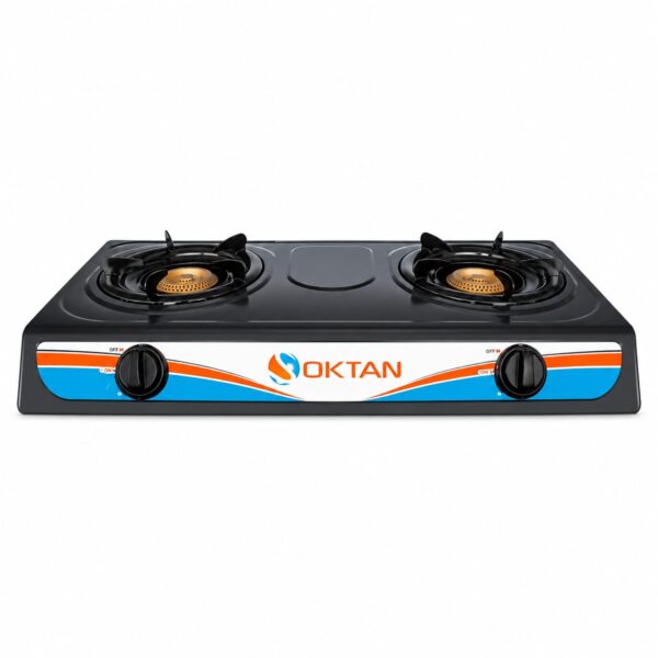 OKTAN DOUBLE BURNER NON STICK GAS COOKER